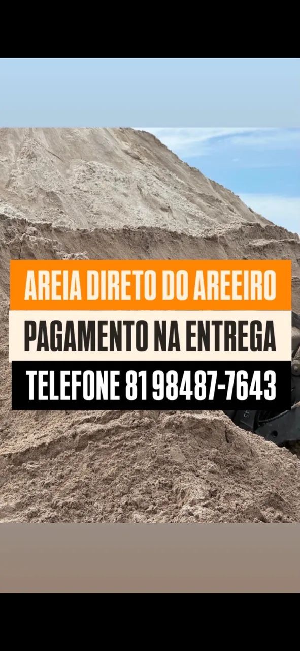 AREIA LAVADA DIRETO DO AREEIRO - PAGAMENTO SOMENTE NA ENTREGA 