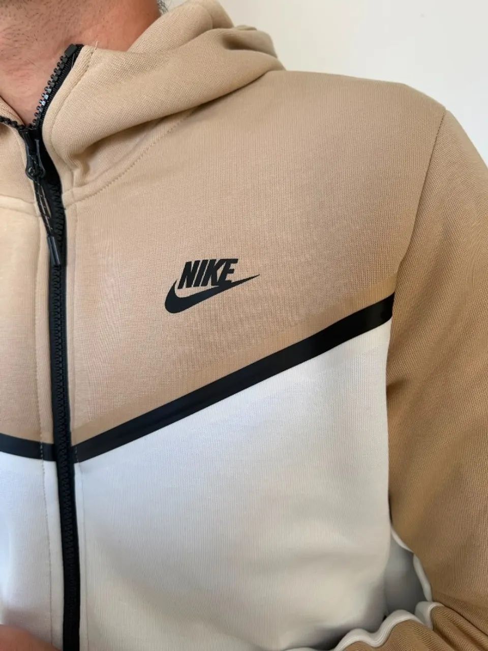 jaqueta nike tech fleece tamanho m Bege - Foto 3