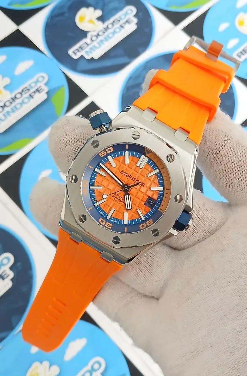 RELÓGIO AP ROYAL OAK AUTOMÁTICO LARANJA - Foto 6