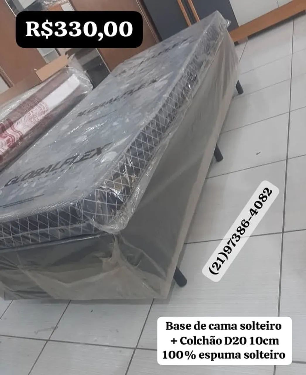 Base de cama solteiro + colchão solteiro  - Foto 4