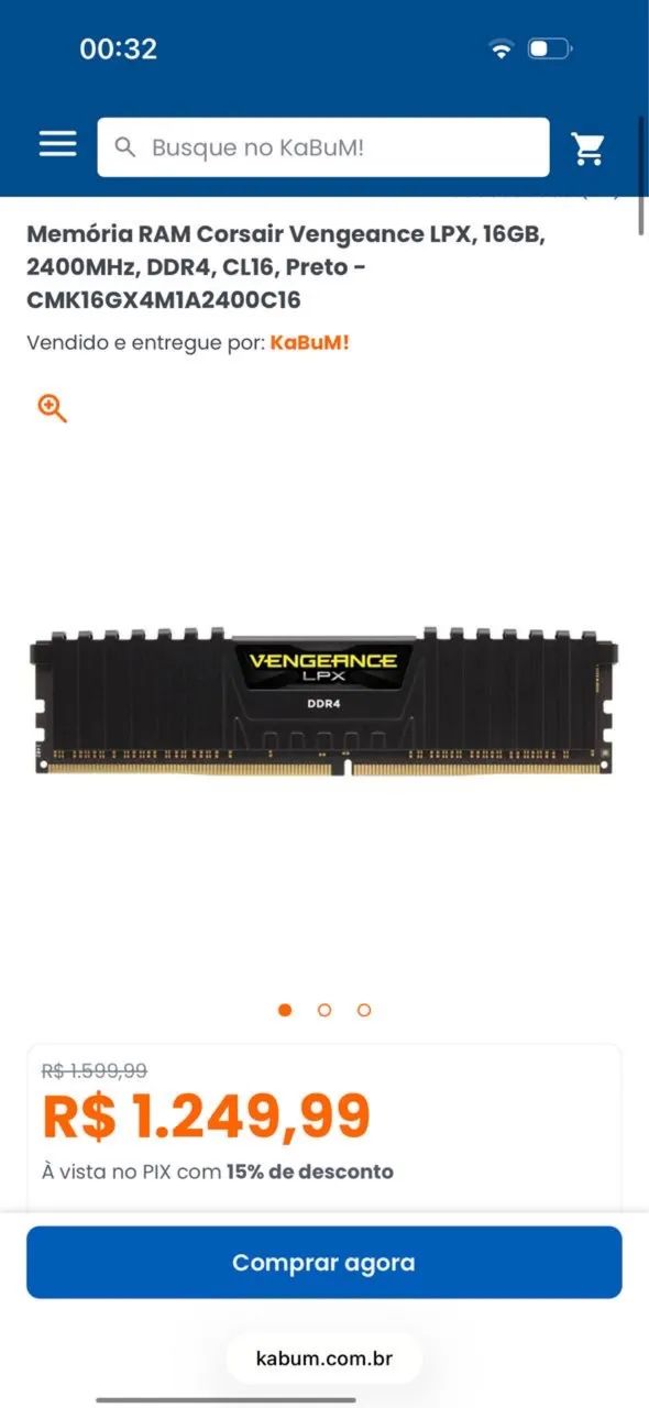 MEMÓRIA RAM CORSAIR VENGEANCE LPX 16GB  - Foto 2