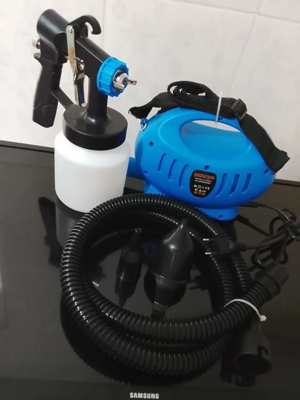 Pistola pulverizadora portátil com compressor<br>- Ideal para pinturas, reparos e decoração - Foto 3