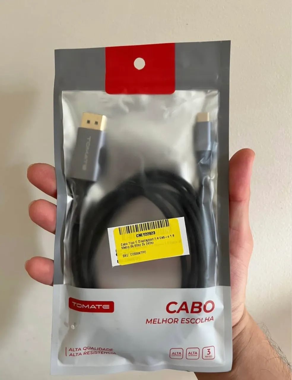 Cabo Usb C para Display Port / Thunderbolt3/4 (passo cartão)
