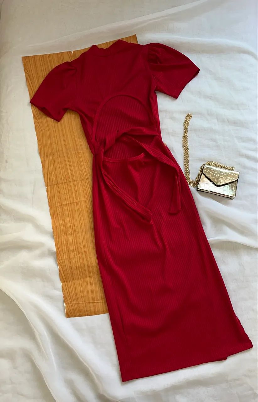 vestido mídi vermelho  - Foto 5