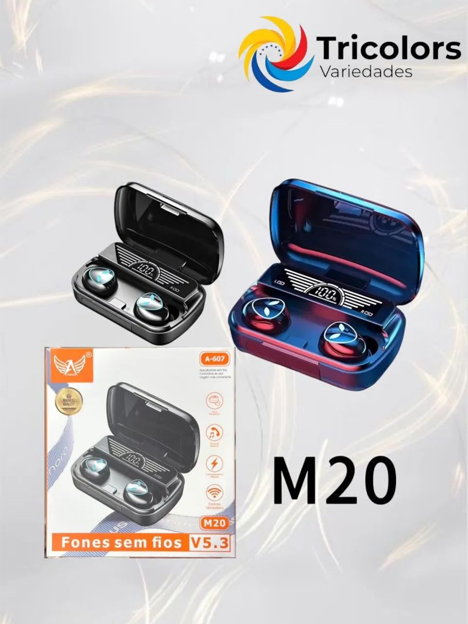 Fone de ouvido Bluetooth M20 versão 5.3 A-607