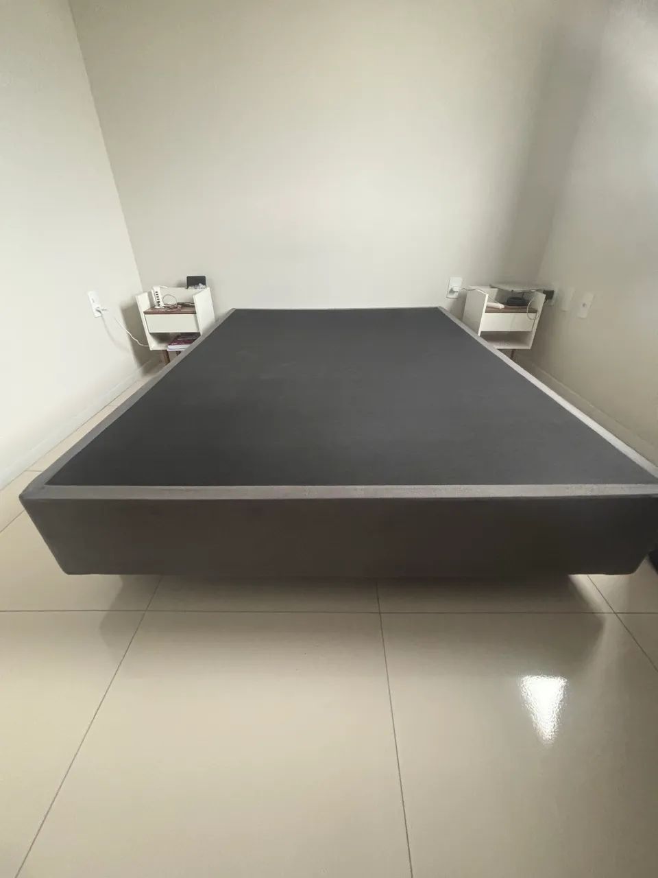 Base cama box casal pikolin cinza 