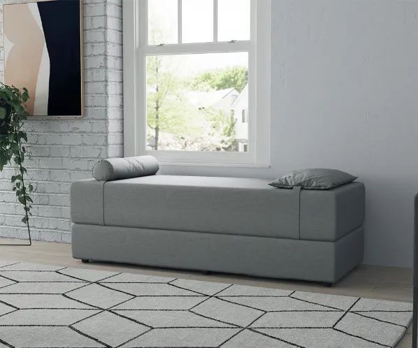Sofá-Cama Casal 3 Lugares Cecília Linho Cinza