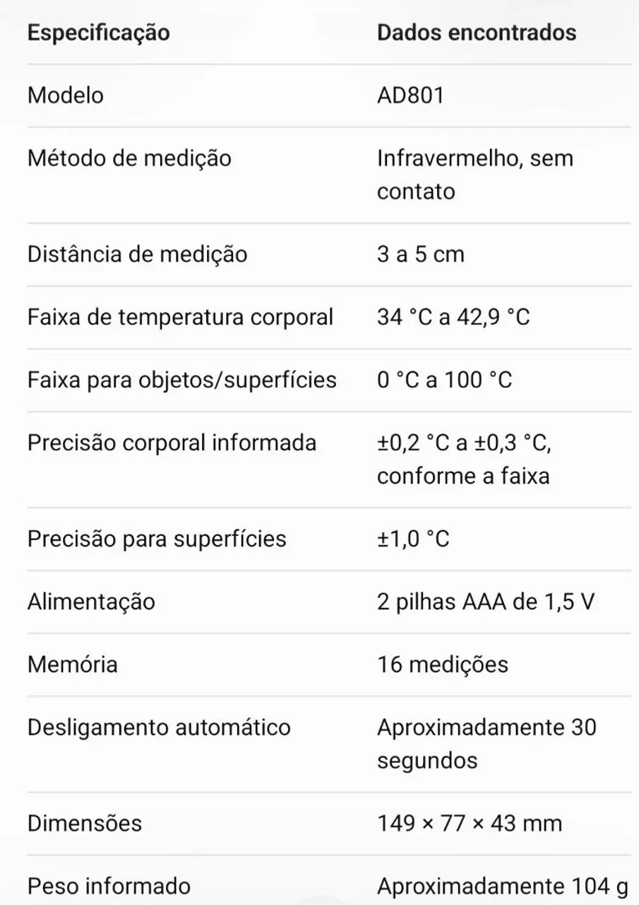 Termômetro Testa AD801 - Foto 3