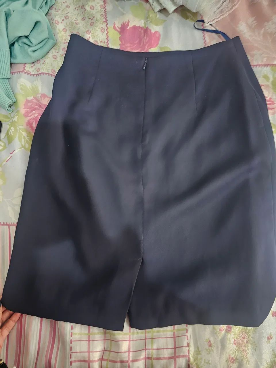Saia midi lisa azul marinho Gorcegous M - Foto 2