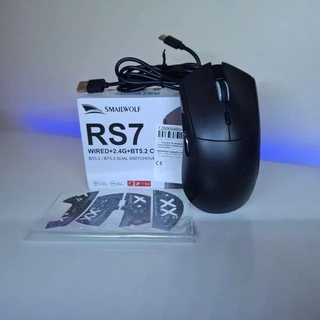MOUSE GAMER SEM FIO RS7 PRETO  - Foto 2