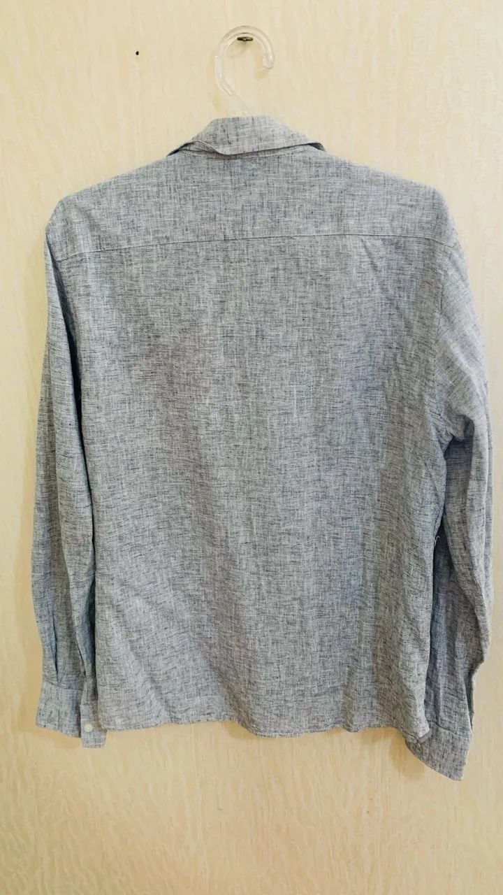 Camisa Yacht Master Slim Fit Cinza Manga Longa - Foto 2
