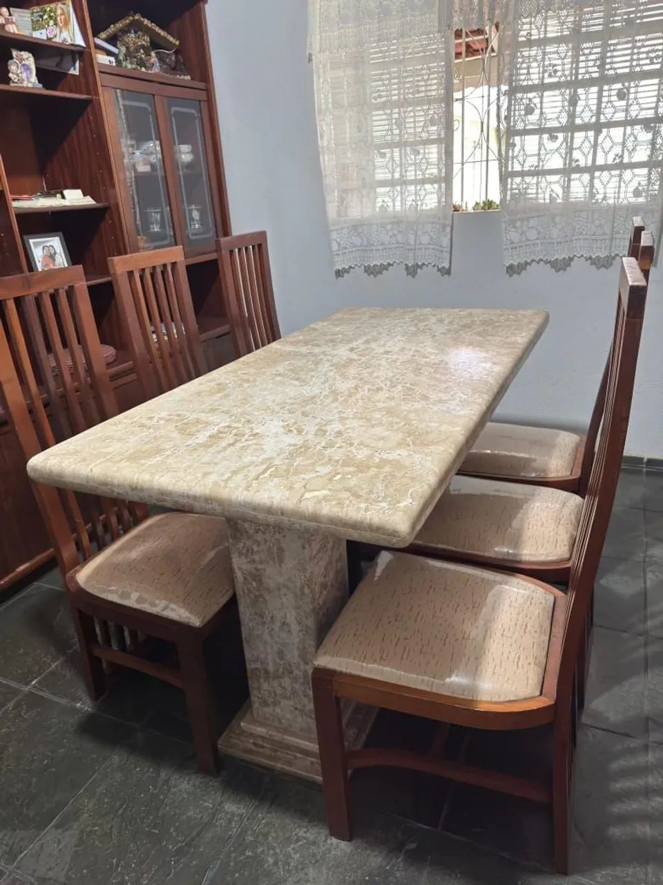 Mesa de Jantar de mármore travertino - Foto 4
