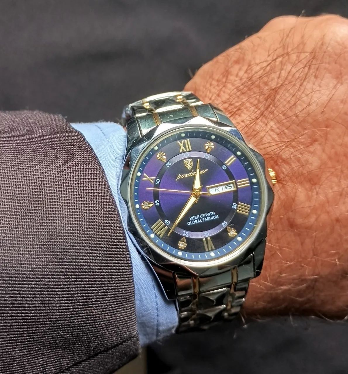 Relógio Masculino Elegante Aço Inox com Data Novo  - Foto 2