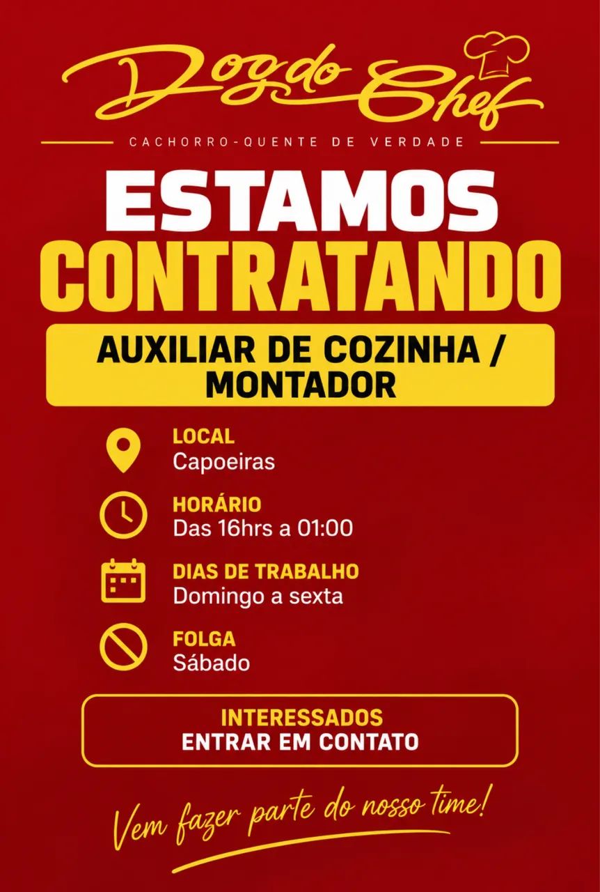 Vaga para auxiliar/?montador de dog