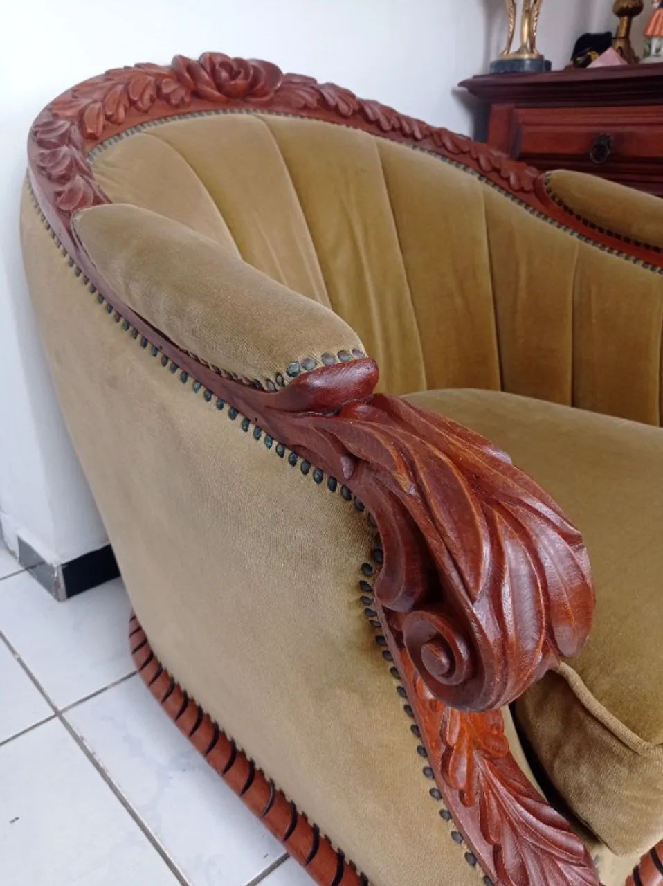 Par de Poltronas Trono Luxo Antiguidade - Foto 3