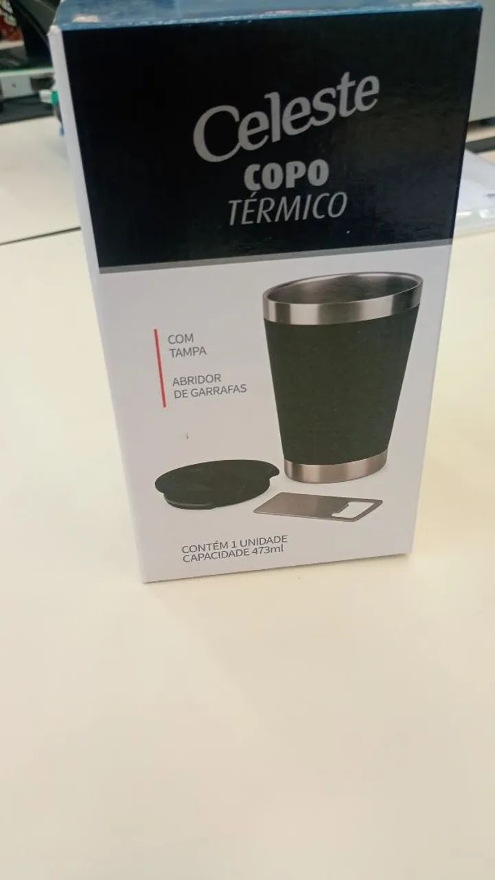 Copo termico Celeste  473ml Novos 