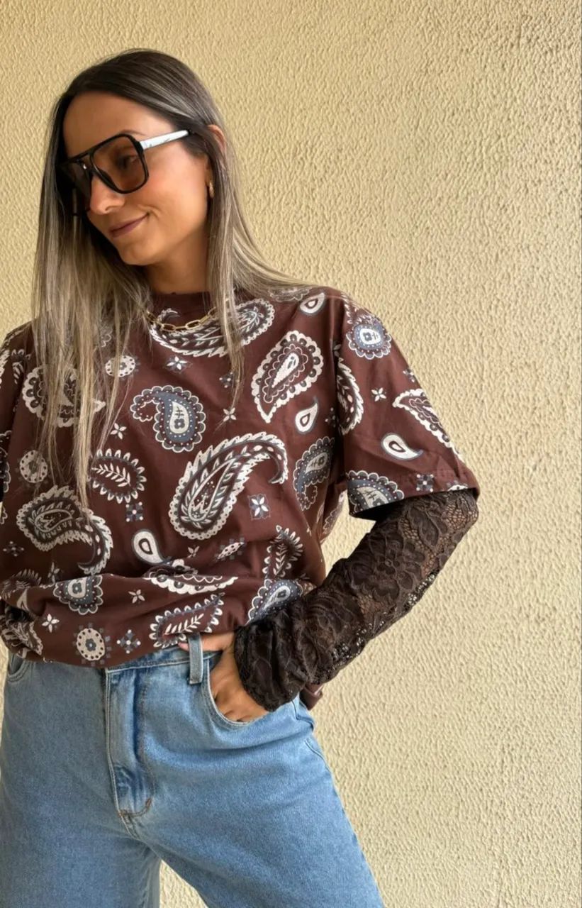 Camiseta Estampa Paisley - Foto 4