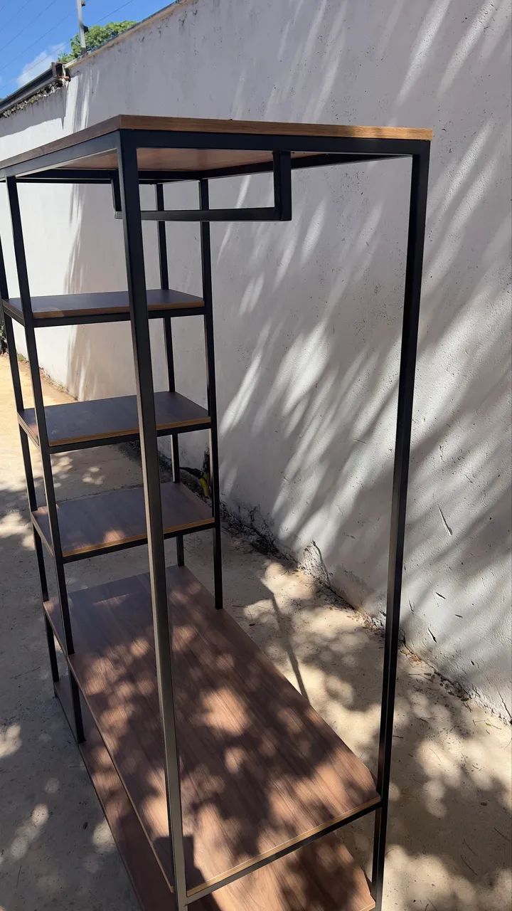 Arara cabideiro estilo industrial 120cm - Foto 4