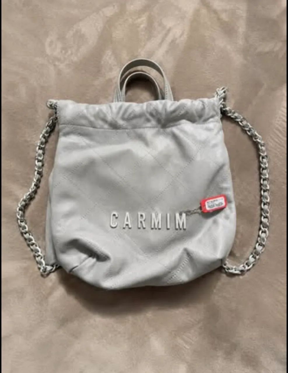 Bolsa de couro carmim