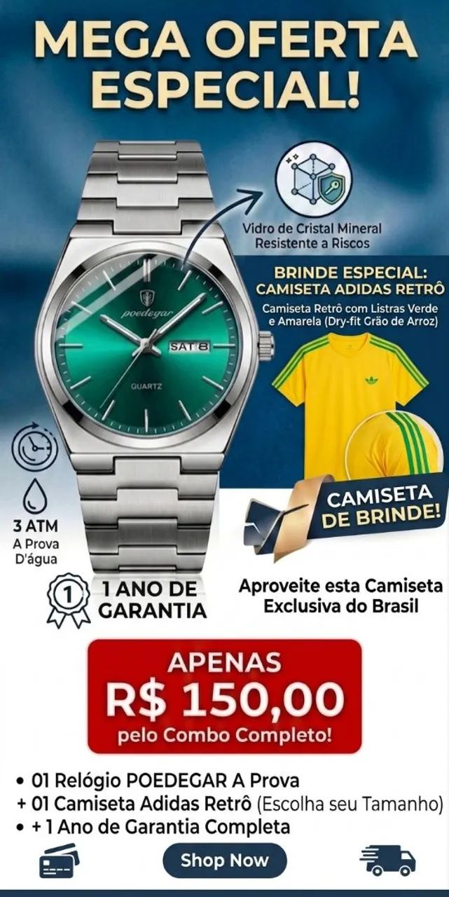 Relógio + uma camisa do Brasil de brinde