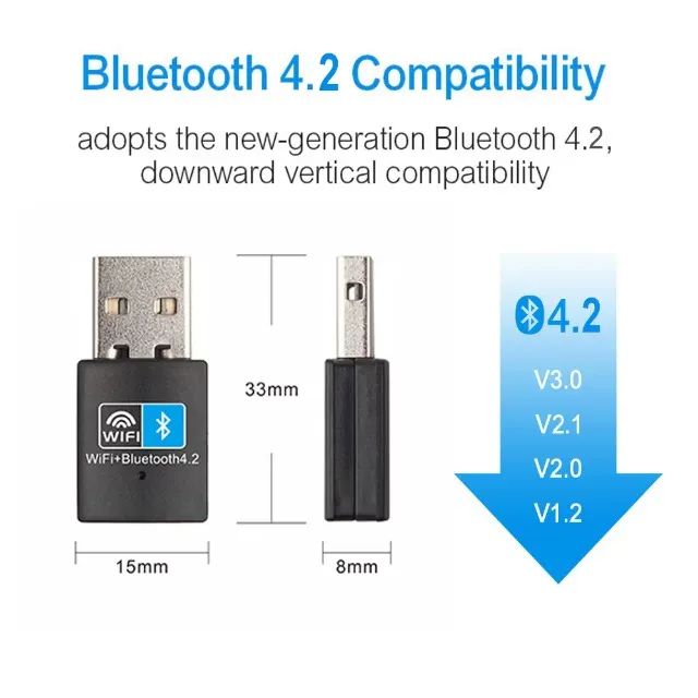 Adaptador WiFi 2 em 1 USB com Bluetooth e WiFi de 150Mbps, Placa de Rede 2.4Ghz - Foto 3