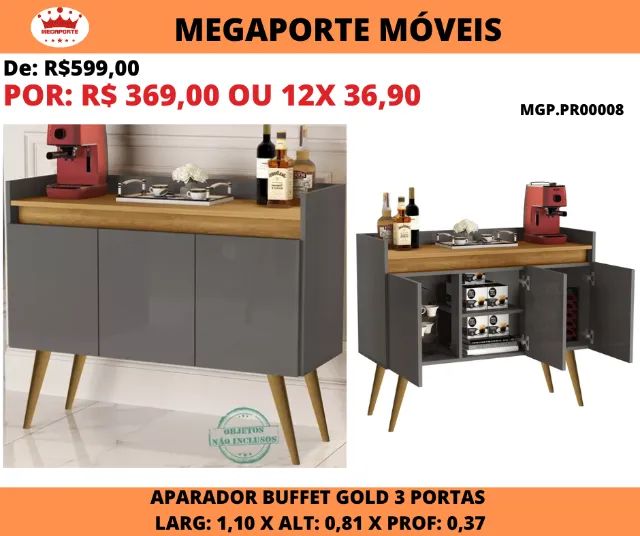 Aparador Buffet 1,10 Gold - Foto 2