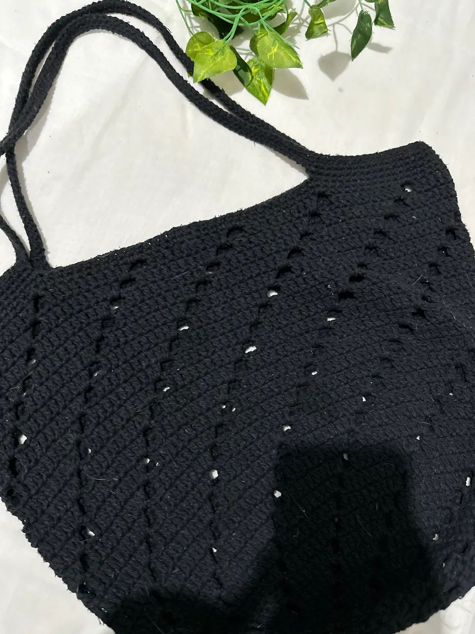 Bolsa de crochê preta 