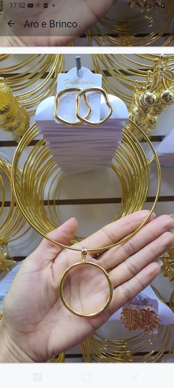 Conjunto de colar com brinco bijoux  - Foto 3