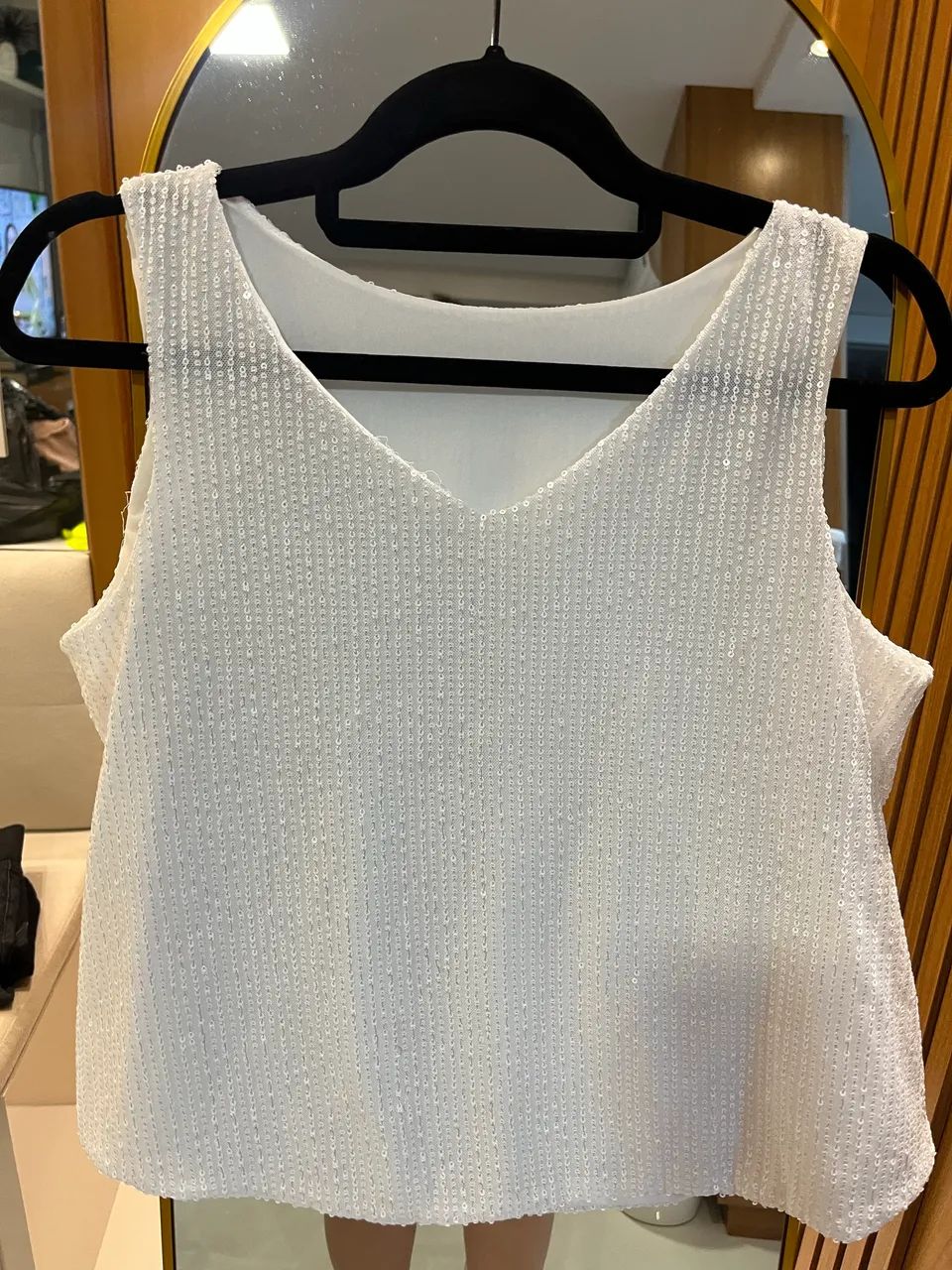 Blusa de paetê branca