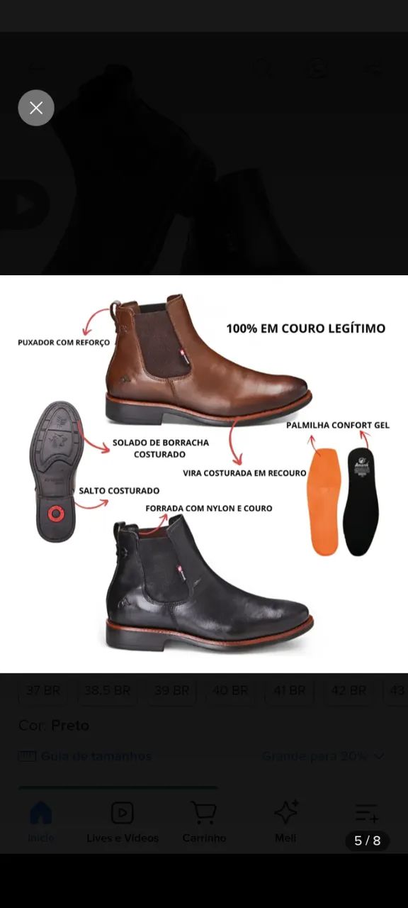 Bota Amarok - Preta Tam 43 - Foto 2