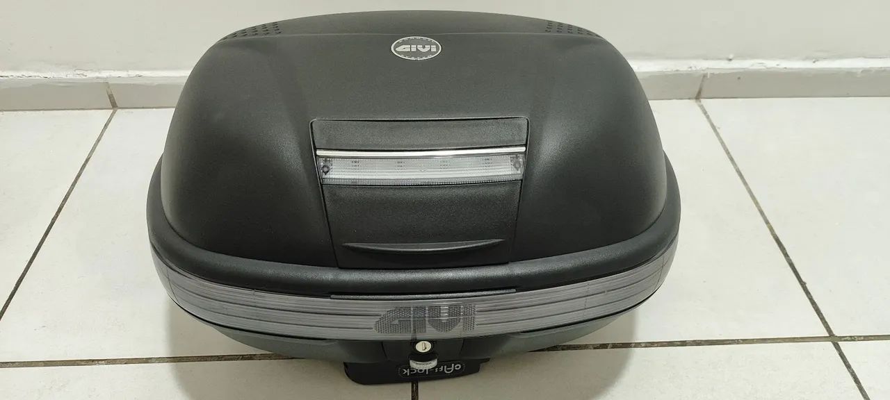 Baú Bauleto Givi monokey 46l + base E250 + bagageiro SCAM Fz250 + forro interno do baú  - Foto 5