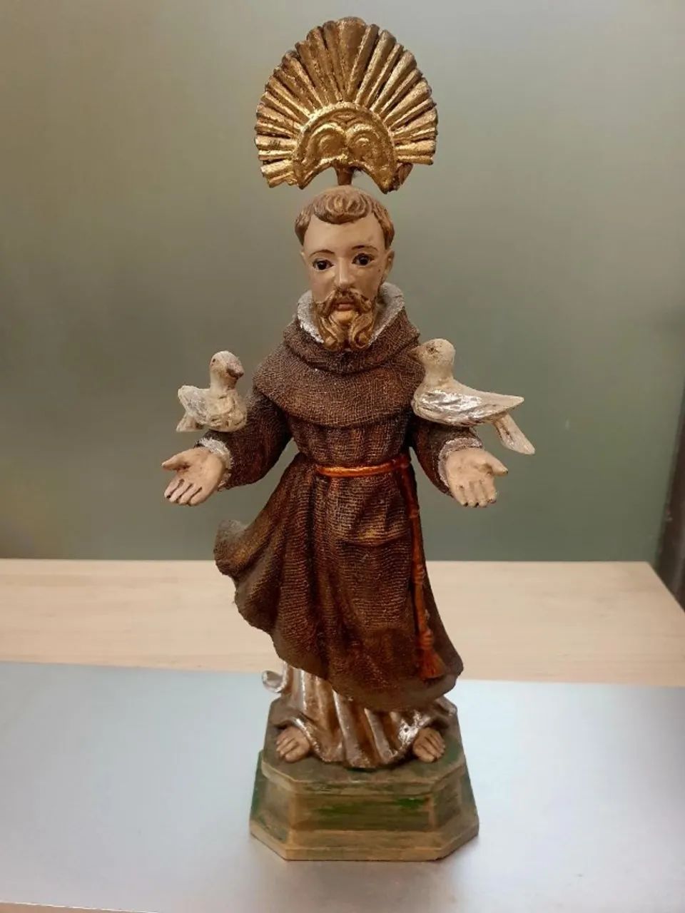 São Francisco De Assis Resina Com Resplendor 30cm