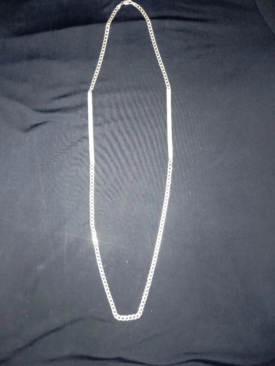 Corda de prata 5,5 mm 90cm com duas chapas  - Foto 2