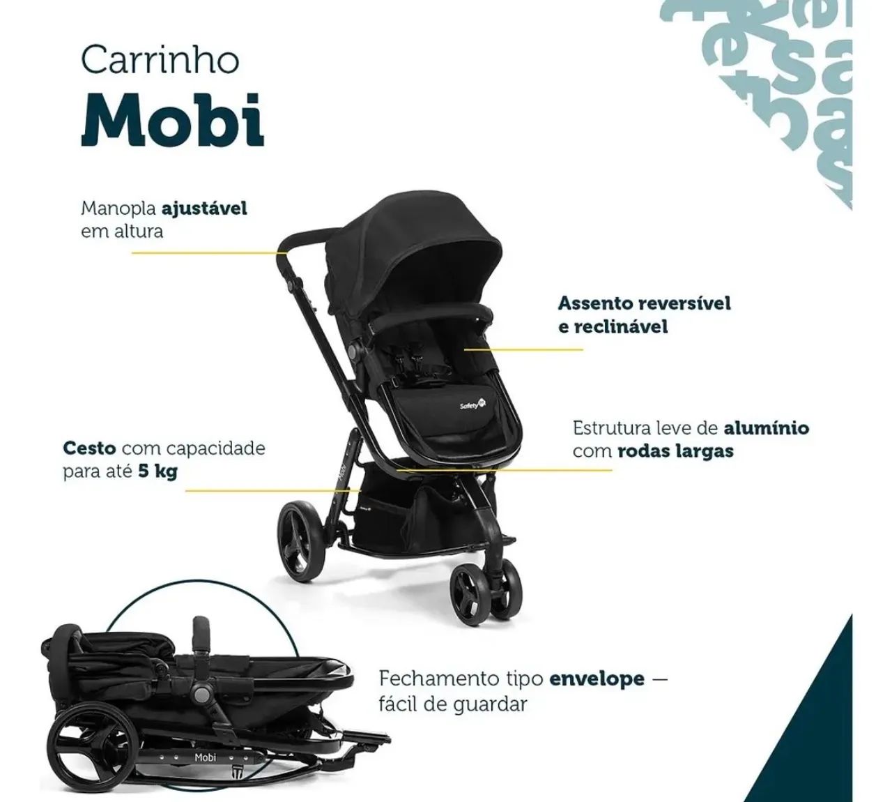 Carrinho de bebê com bebê conforto - Foto 5