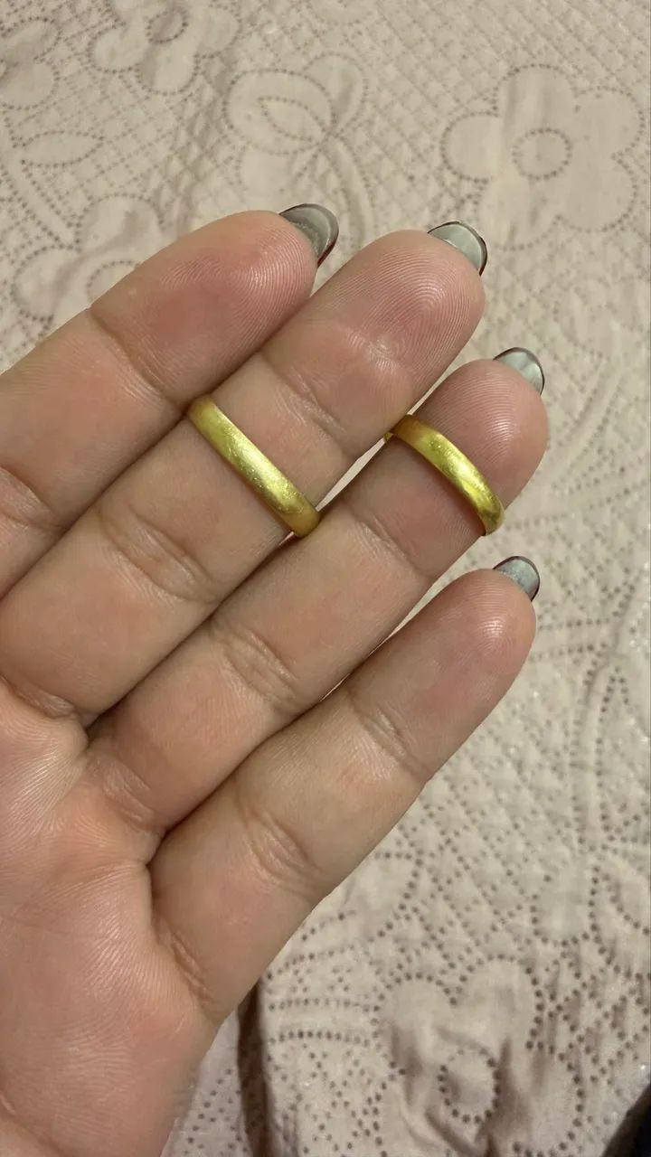 Par de aliança em ouro 18  - Foto 2