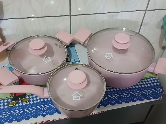 Kit panelas de indução rosa - Foto 3