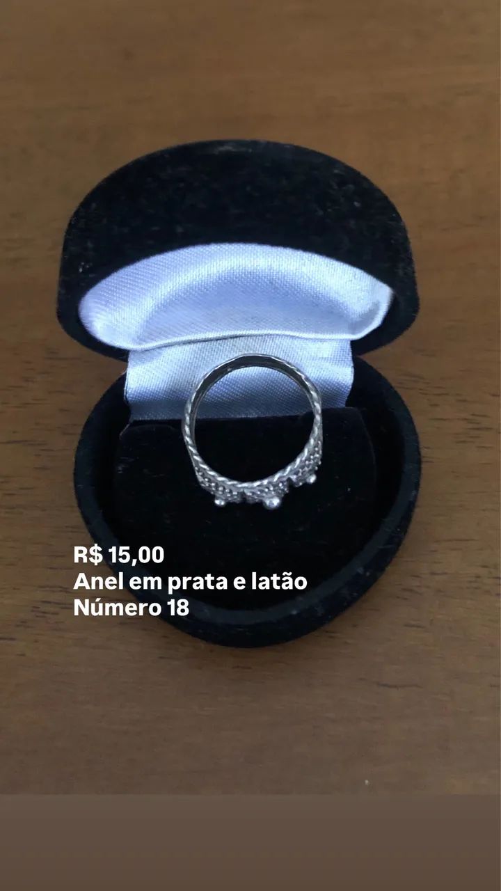 Anel de prata e latão número 18 - Foto 4