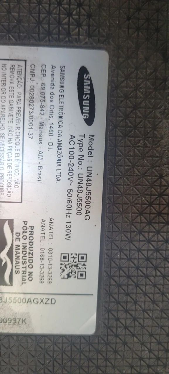 Smar TV Samsung 48 tela quebrada 