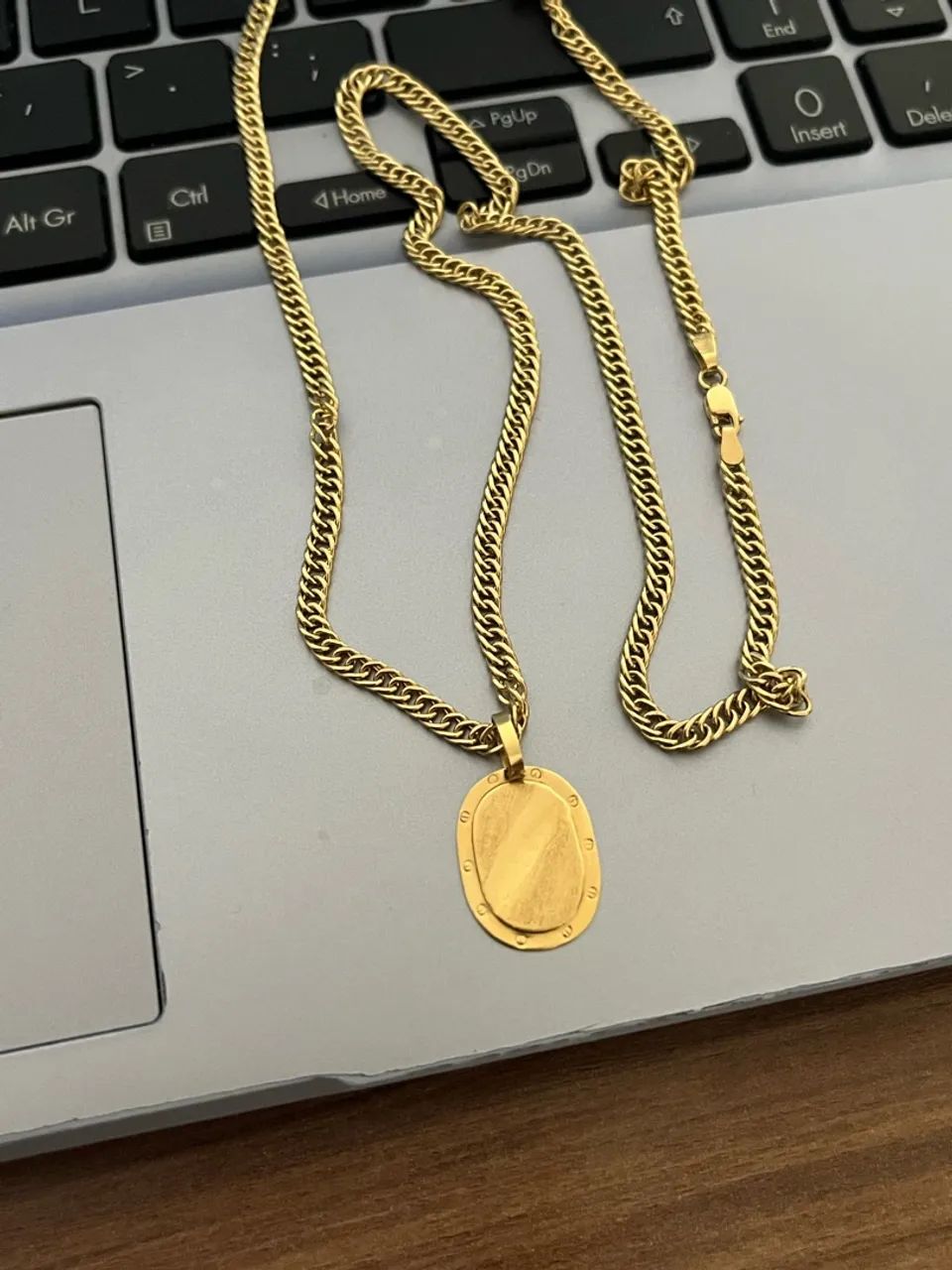 Corrente Grumet com pingente Ouro 18k  - Foto 2