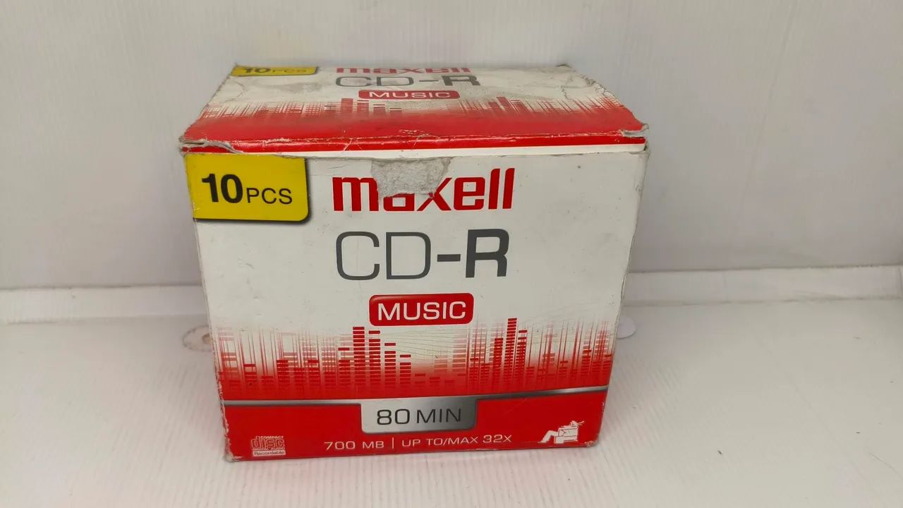 10 Cd-r Music Maxell Audio Em Estojo Lacrado 700mb 32x 80m - CDs