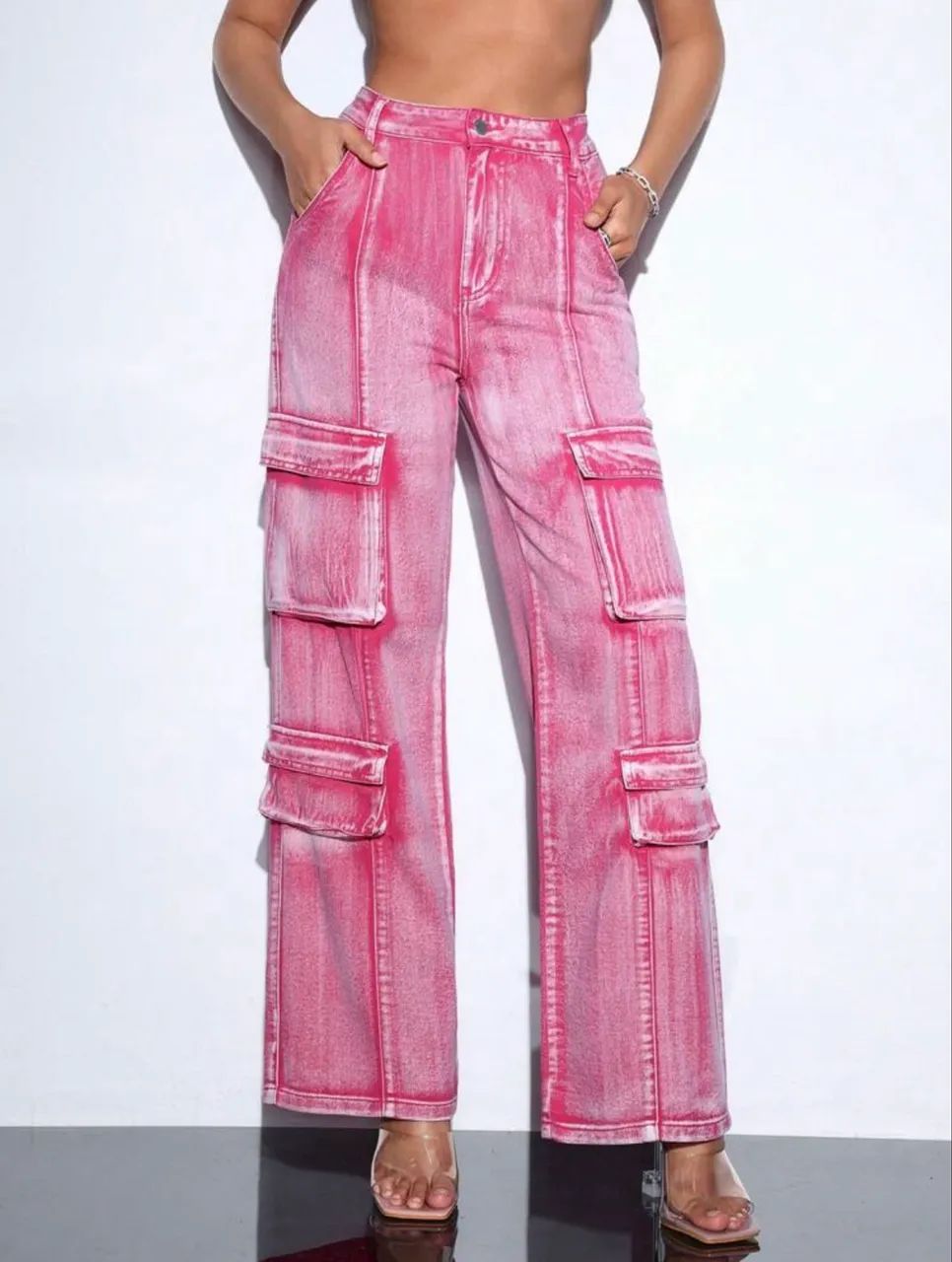Calça cargo rosa