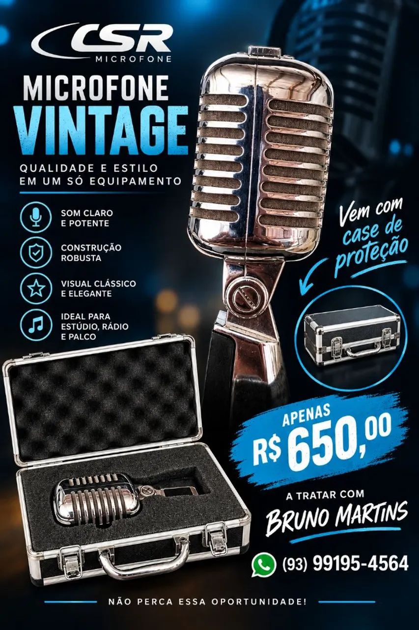 Microfone CSR Vintage - No precinho 