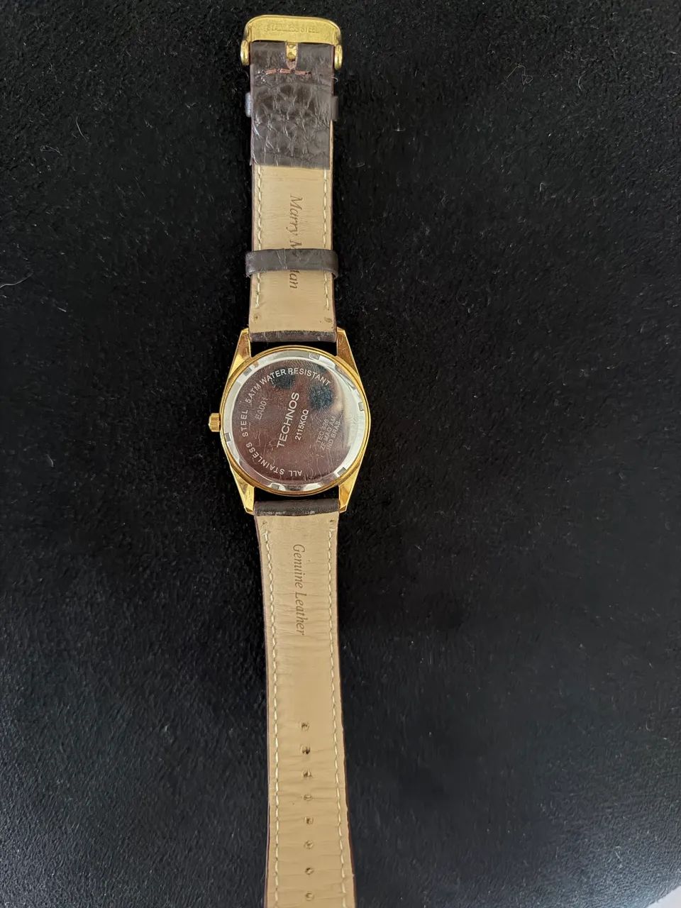 relógio technos riviera dourado verde