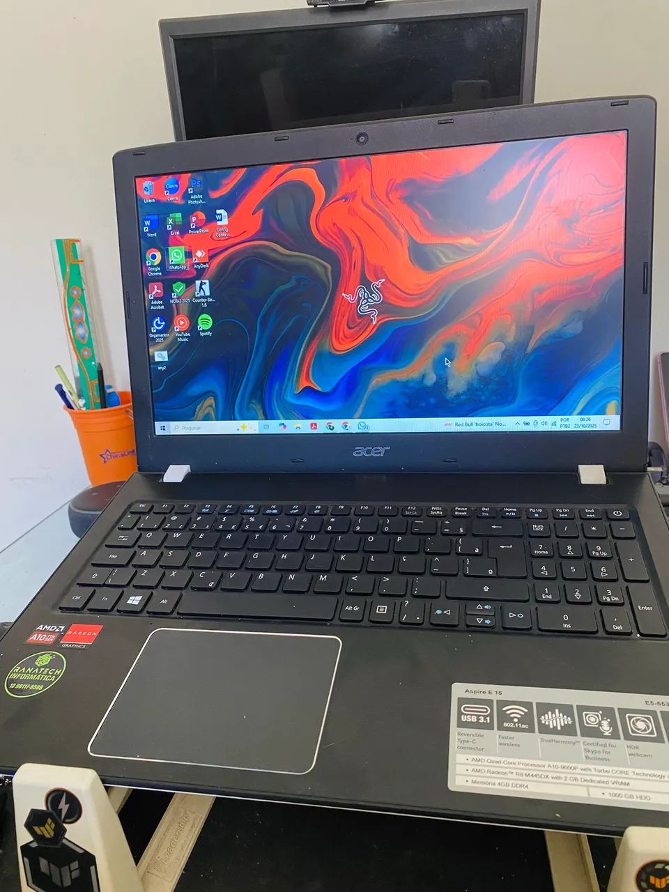 Notebook Acer AMD turbo core/8GB RAM/240GB SSD