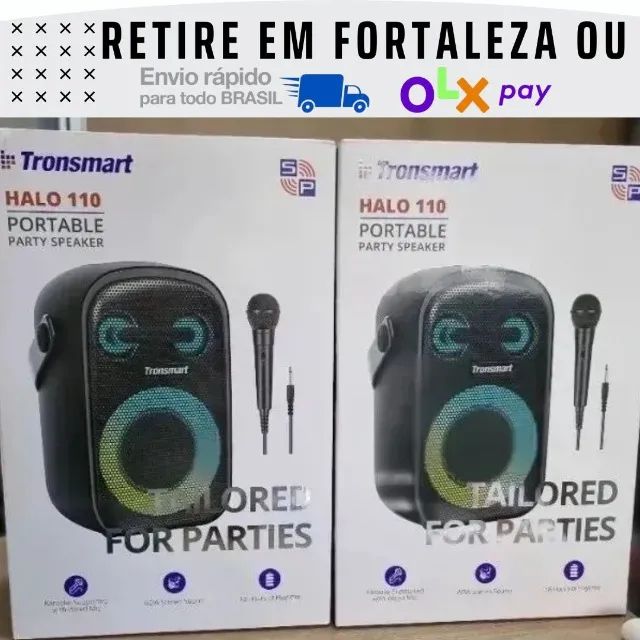  Com Microfone Caixa Bluetooth 60W Tronsmart Halo 110 Lacrada