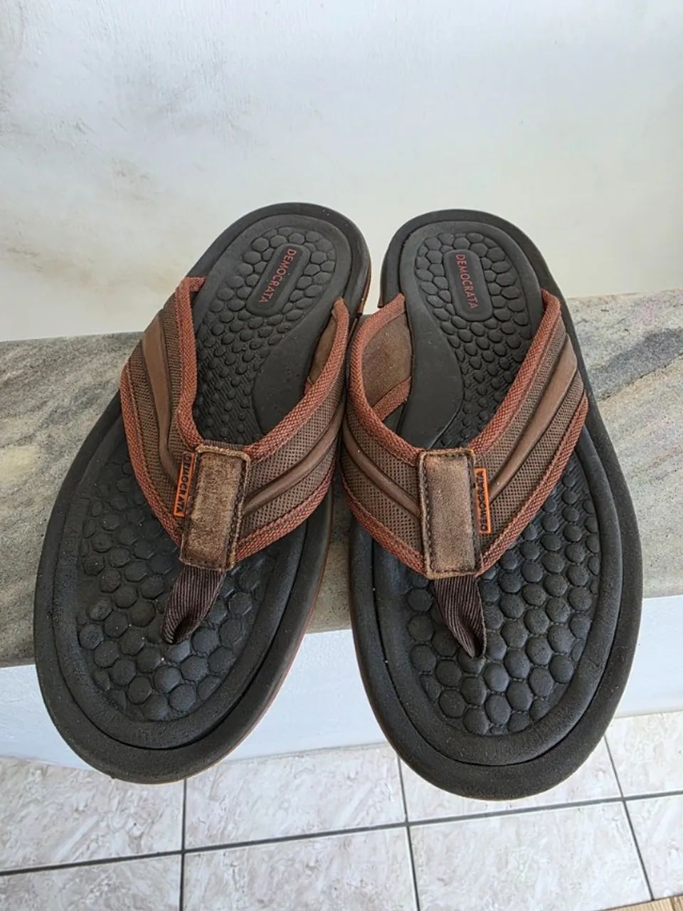 Chinelo Democrata Marrom Num 40  - Foto 4