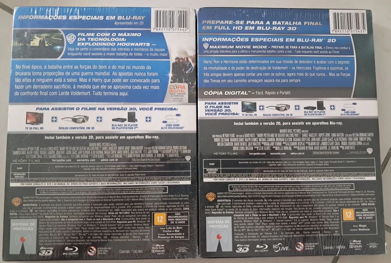 Harry Potter e As Reliquias da Morte parte 1 e 2 - Blu-Ray 3D + Blu-Ray  - Foto 2