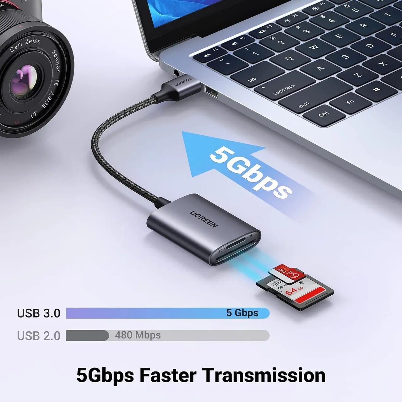 UGREEN Leitor de Cartão SD e MicroSD - Foto 2