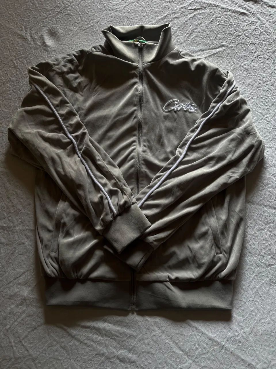Conjunto Corteiz De Veludo Cinza