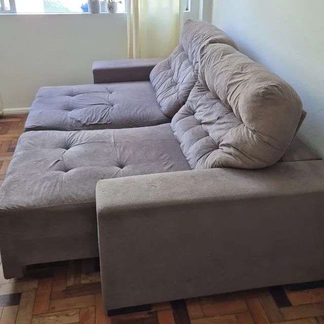 Sofá Retrátil e Reclinável Suede 240cm (Super Confortável) - Foto 3